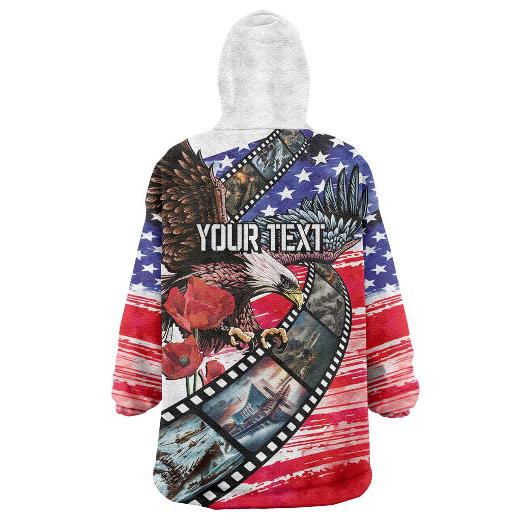 Pearl Harbor Remembrance Day Personalized Wearable Blanket Hoodie Lest We Forget - The Bald Eagle Remembers - Wonder Print Shop