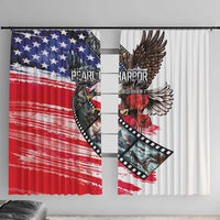 Pearl Harbor Remembrance Day Window Curtain Lest We Forget - The Bald Eagle Remembers - Wonder Print Shop