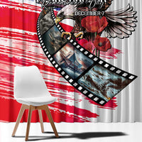 Pearl Harbor Remembrance Day Window Curtain Lest We Forget - The Bald Eagle Remembers - Wonder Print Shop