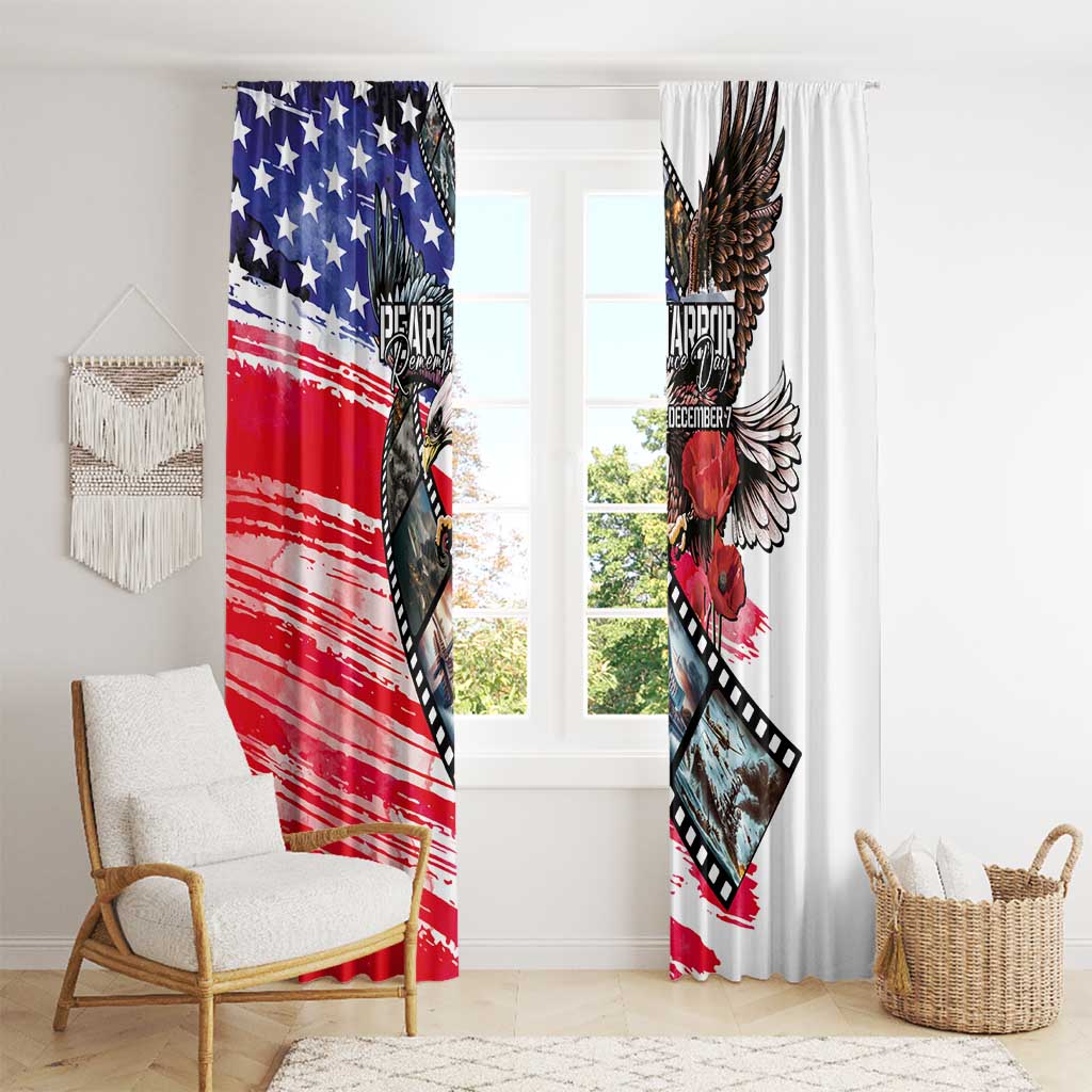Pearl Harbor Remembrance Day Window Curtain Lest We Forget - The Bald Eagle Remembers - Wonder Print Shop
