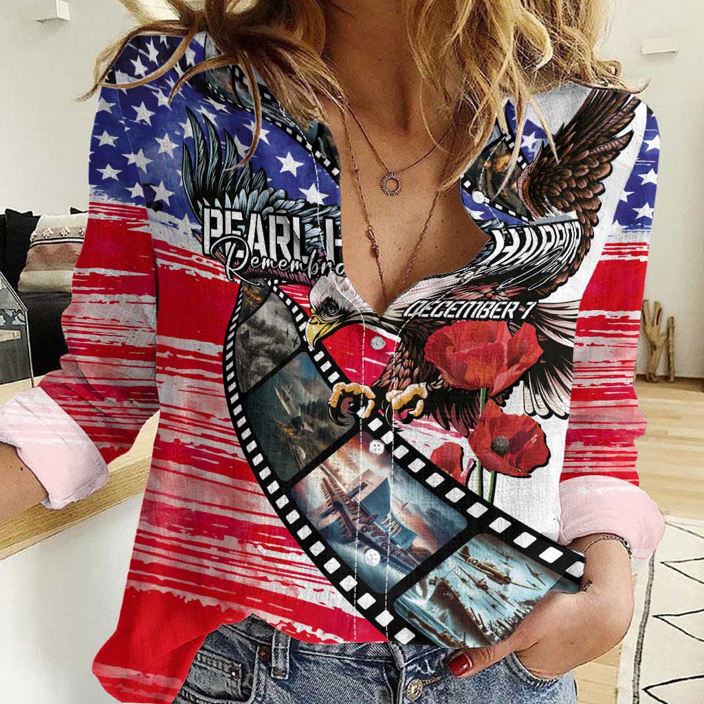 Pearl Harbor Remembrance Day Personalized Women Casual Shirt Lest We Forget - The Bald Eagle Remembers - Wonder Print Shop