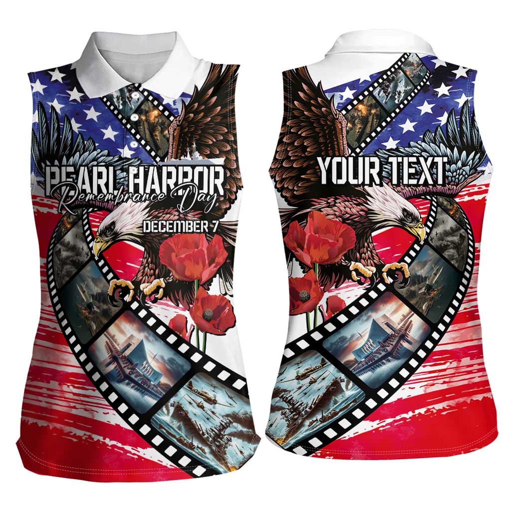 Pearl Harbor Remembrance Day Personalized Women Sleeveless Polo Shirt Lest We Forget - The Bald Eagle Remembers - Wonder Print Shop