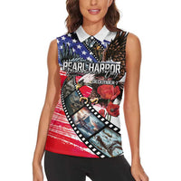 Pearl Harbor Remembrance Day Personalized Women Sleeveless Polo Shirt Lest We Forget - The Bald Eagle Remembers - Wonder Print Shop