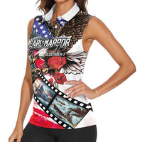 Pearl Harbor Remembrance Day Personalized Women Sleeveless Polo Shirt Lest We Forget - The Bald Eagle Remembers - Wonder Print Shop