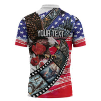 Pearl Harbor Remembrance Day Personalized Zipper Polo Shirt Lest We Forget - The Bald Eagle Remembers - Wonder Print Shop