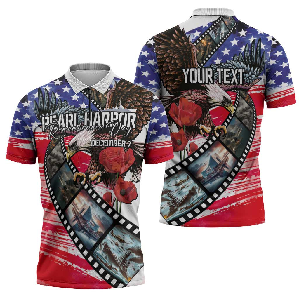 Pearl Harbor Remembrance Day Personalized Zipper Polo Shirt Lest We Forget - The Bald Eagle Remembers - Wonder Print Shop