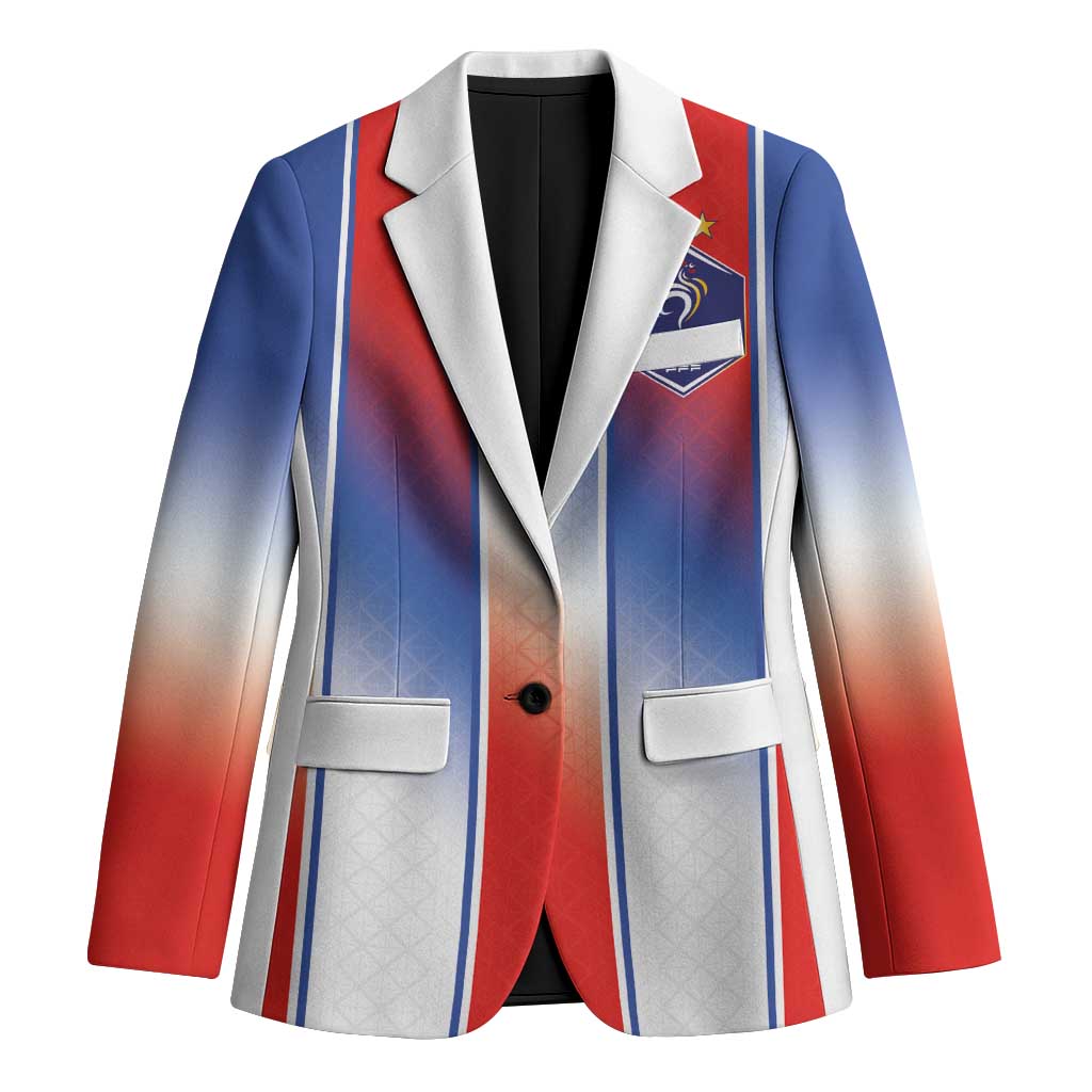 Custom France National Football Blazer Paris Architecture-Inspired Geometry - Wonder Print Shop