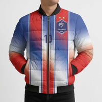 Custom France National Football Bomber Puffer Jacket Paris Architecture-Inspired Geometry - Wonder Print Shop