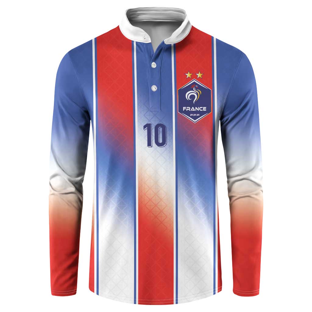 Custom France National Football Button Sweatshirt Paris Architecture-Inspired Geometry - Wonder Print Shop