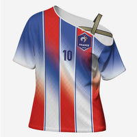 Custom France National Football Cross Shoulder Shirt Paris Architecture-Inspired Geometry - Wonder Print Shop