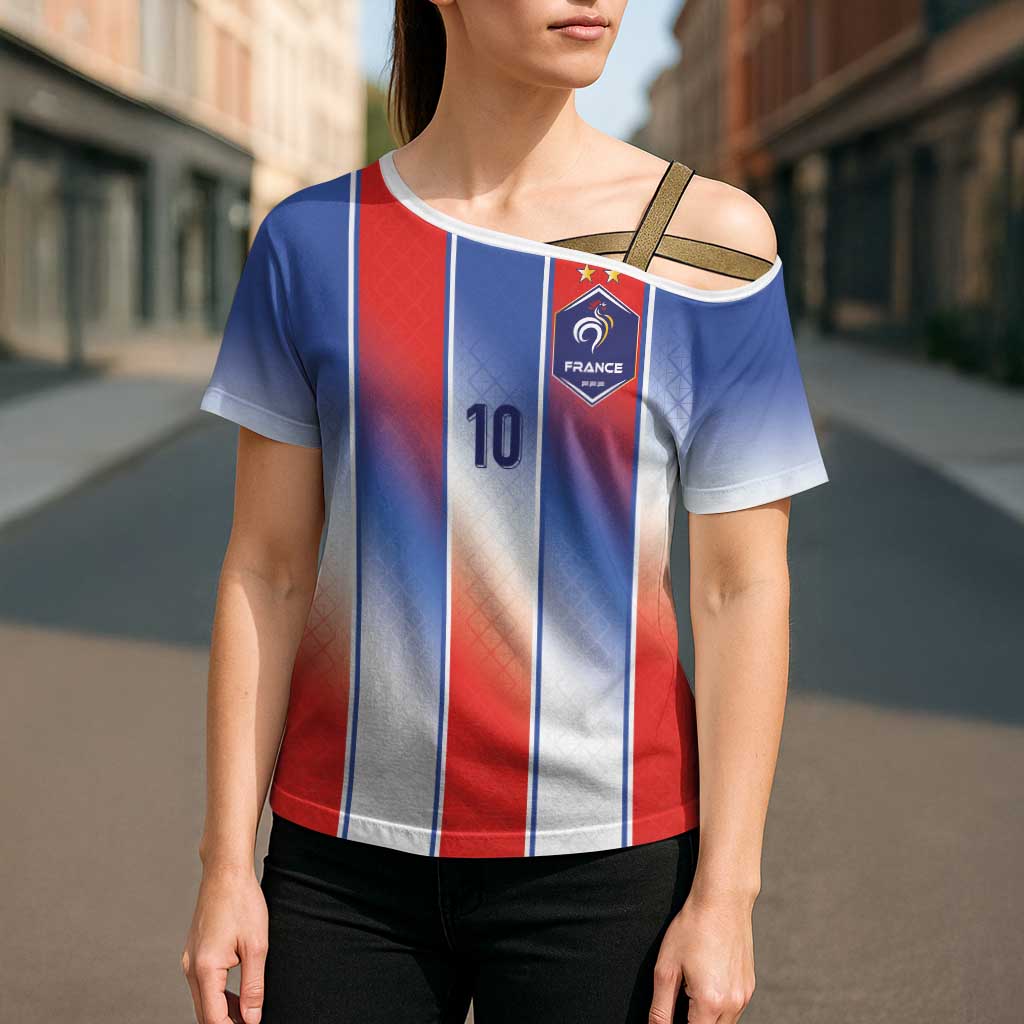 Custom France National Football Cross Shoulder Shirt Paris Architecture-Inspired Geometry - Wonder Print Shop
