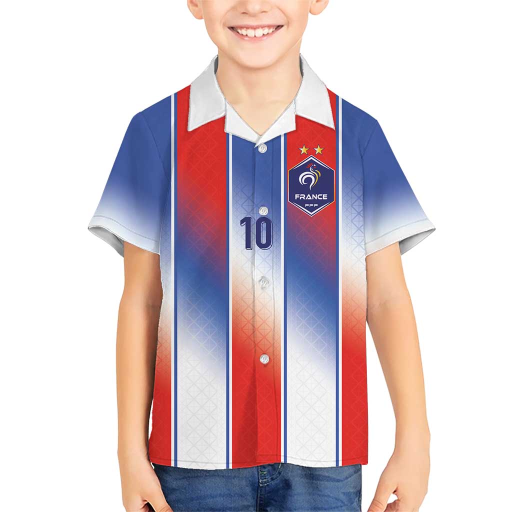 Custom France National Football Kid Hawaiian Shirt Paris Architecture-Inspired Geometry - Wonder Print Shop