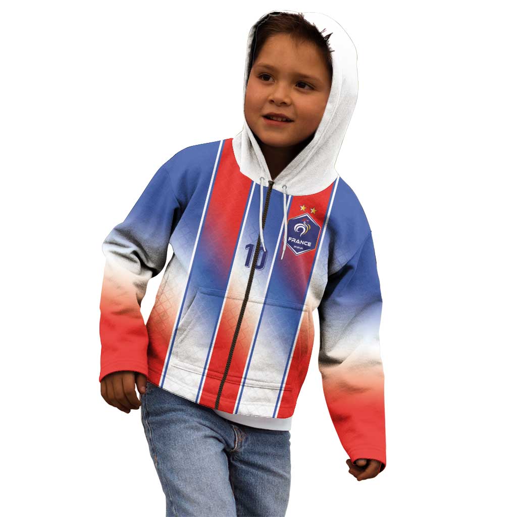 Custom France National Football Kid Hoodie Paris Architecture-Inspired Geometry - Wonder Print Shop