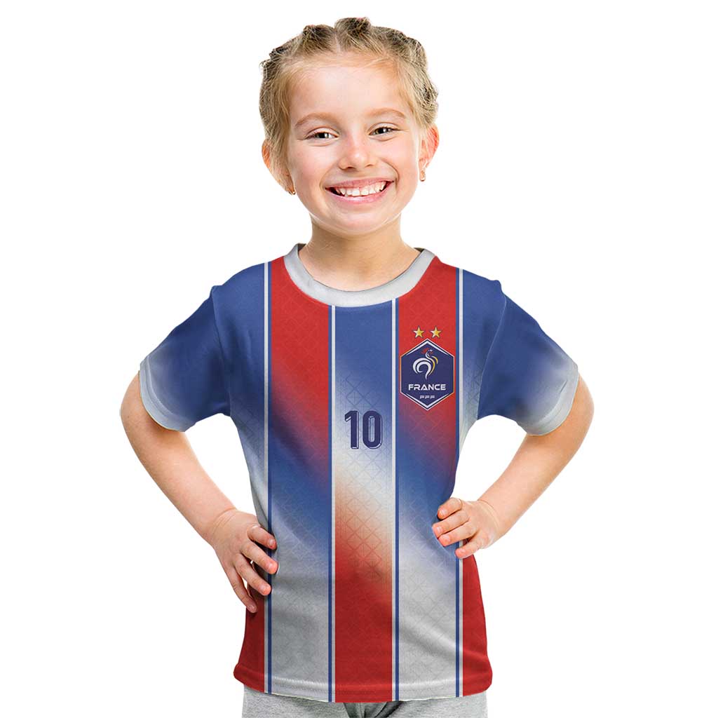 Custom France National Football Kid T Shirt Paris Architecture-Inspired Geometry - Wonder Print Shop