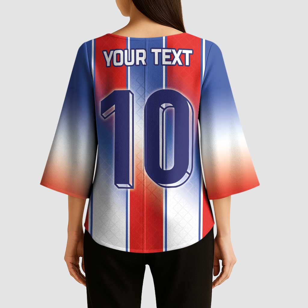 Custom France National Football Kimono Sleeve Blouse Paris Architecture-Inspired Geometry - Wonder Print Shop