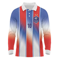 Custom France National Football Long Sleeve Polo Shirt Paris Architecture-Inspired Geometry - Wonder Print Shop