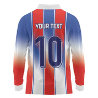 Custom France National Football Long Sleeve Polo Shirt Paris Architecture-Inspired Geometry - Wonder Print Shop