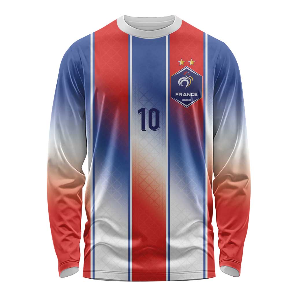 Custom France National Football Long Sleeve Shirt Paris Architecture-Inspired Geometry - Wonder Print Shop