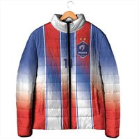 Custom France National Football Padded Jacket Paris Architecture-Inspired Geometry - Wonder Print Shop