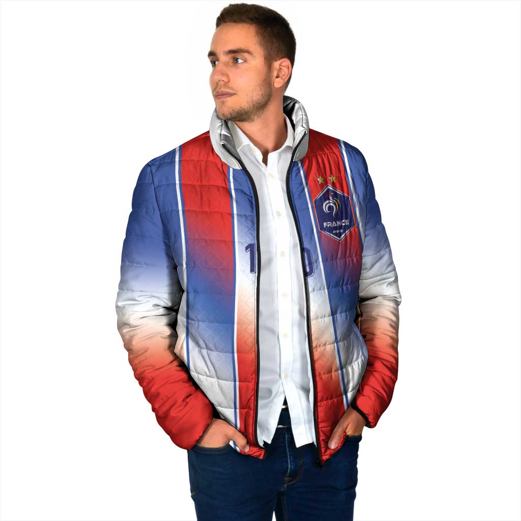 Custom France National Football Padded Jacket Paris Architecture-Inspired Geometry - Wonder Print Shop