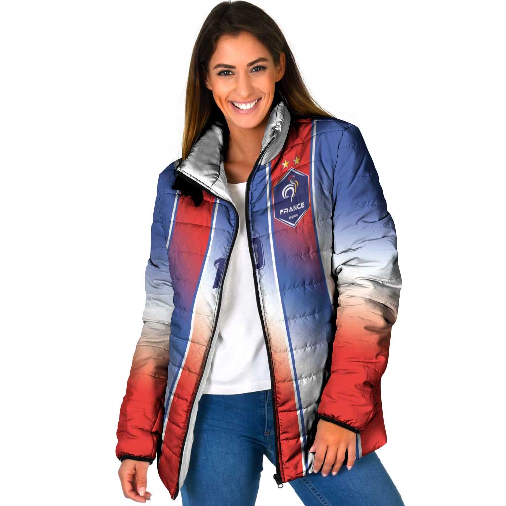 Custom France National Football Padded Jacket Paris Architecture-Inspired Geometry - Wonder Print Shop