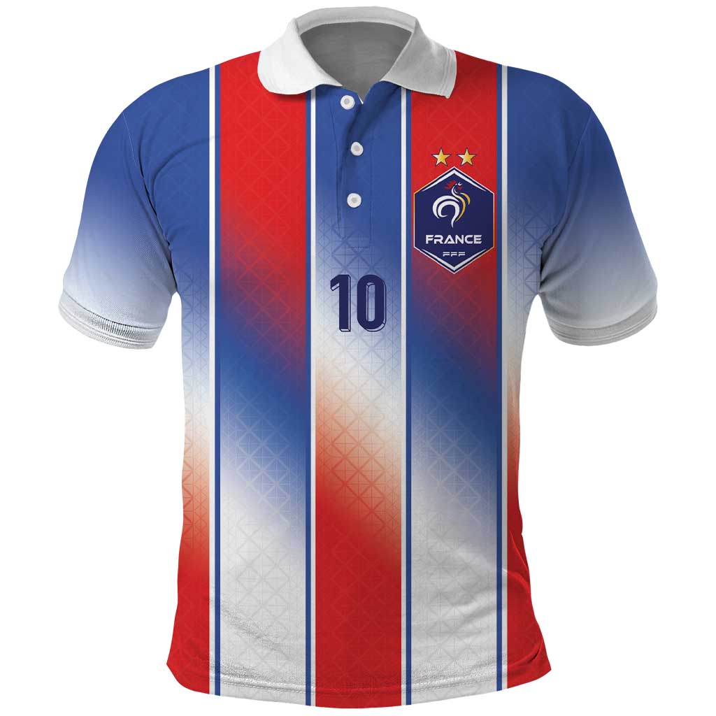 Custom France National Football Polo Shirt Paris Architecture-Inspired Geometry - Wonder Print Shop