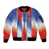 Custom France National Football Sleeve Zip Bomber Jacket Paris Architecture-Inspired Geometry - Wonder Print Shop