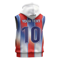 Custom France National Football Sleeveless Hoodie Paris Architecture-Inspired Geometry - Wonder Print Shop