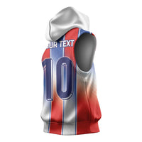 Custom France National Football Sleeveless Hoodie Paris Architecture-Inspired Geometry - Wonder Print Shop