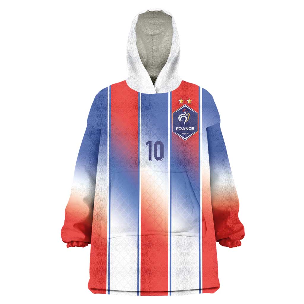 Custom France National Football Wearable Blanket Hoodie Paris Architecture-Inspired Geometry - Wonder Print Shop