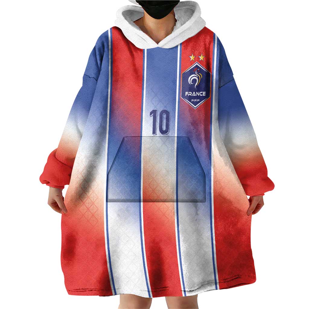 Custom France National Football Wearable Blanket Hoodie Paris Architecture-Inspired Geometry - Wonder Print Shop