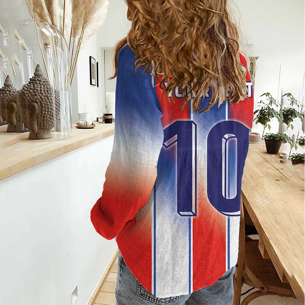 Custom France National Football Women Casual Shirt Paris Architecture-Inspired Geometry - Wonder Print Shop