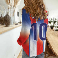 Custom France National Football Women Casual Shirt Paris Architecture-Inspired Geometry - Wonder Print Shop