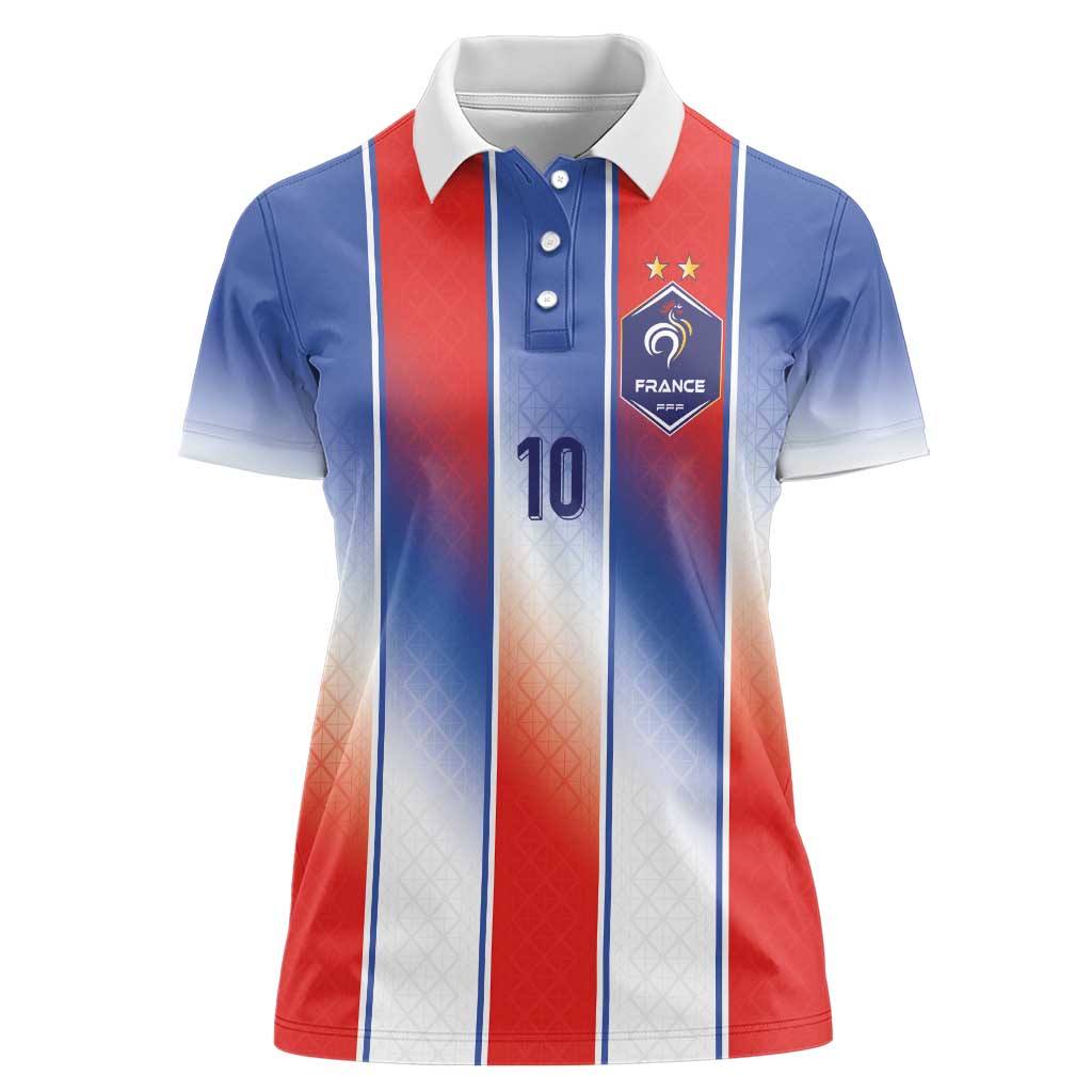 Custom France National Football Women Polo Shirt Paris Architecture-Inspired Geometry - Wonder Print Shop