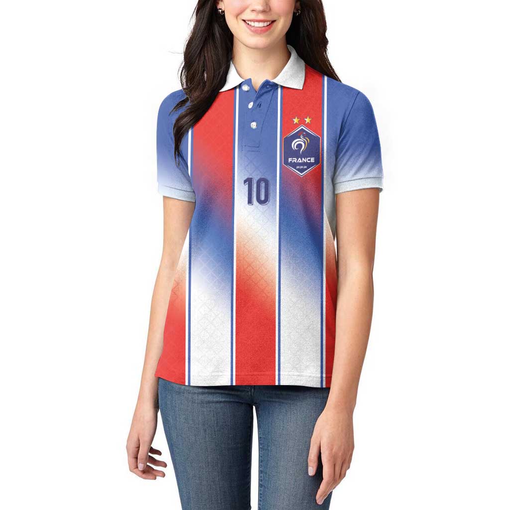 Custom France National Football Women Polo Shirt Paris Architecture-Inspired Geometry - Wonder Print Shop