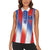 Custom France National Football Women Sleeveless Polo Shirt Paris Architecture-Inspired Geometry - Wonder Print Shop