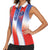 Custom France National Football Women Sleeveless Polo Shirt Paris Architecture-Inspired Geometry - Wonder Print Shop