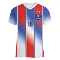 Custom France National Football Women V-Neck T-Shirt Paris Architecture-Inspired Geometry - Wonder Print Shop