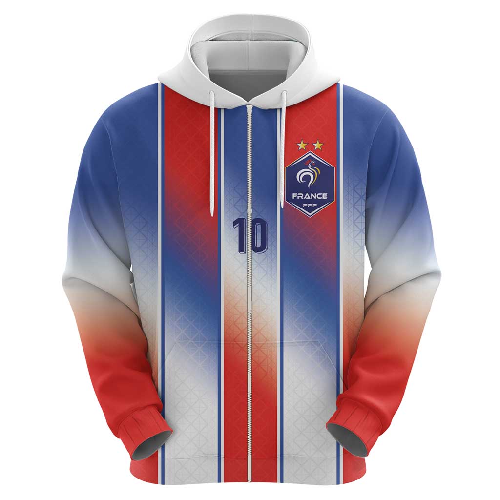 Custom France National Football Zip Hoodie Paris Architecture-Inspired Geometry - Wonder Print Shop