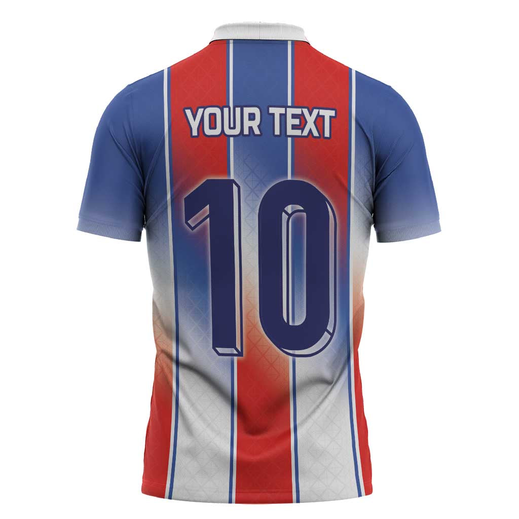 Custom France National Football Zipper Polo Shirt Paris Architecture-Inspired Geometry - Wonder Print Shop