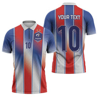 Custom France National Football Zipper Polo Shirt Paris Architecture-Inspired Geometry - Wonder Print Shop