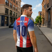 Custom France National Football Zipper Polo Shirt Paris Architecture-Inspired Geometry - Wonder Print Shop