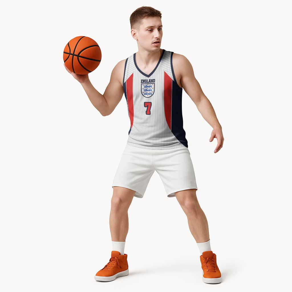 Custom England National Football Basketball Jersey Retro Style-Inspired 1998 - Wonder Print Shop