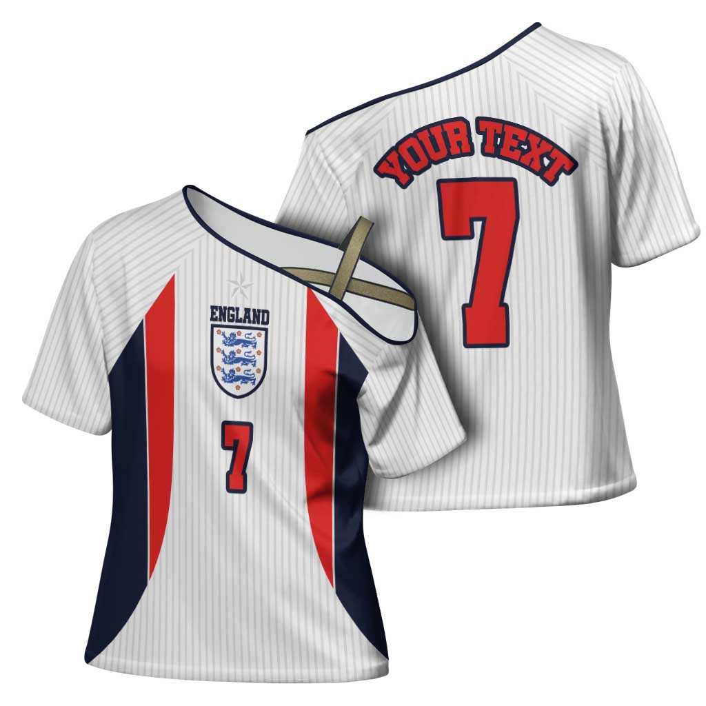 Custom England National Football Cross Shoulder Shirt Retro Style-Inspired 1998 - Wonder Print Shop