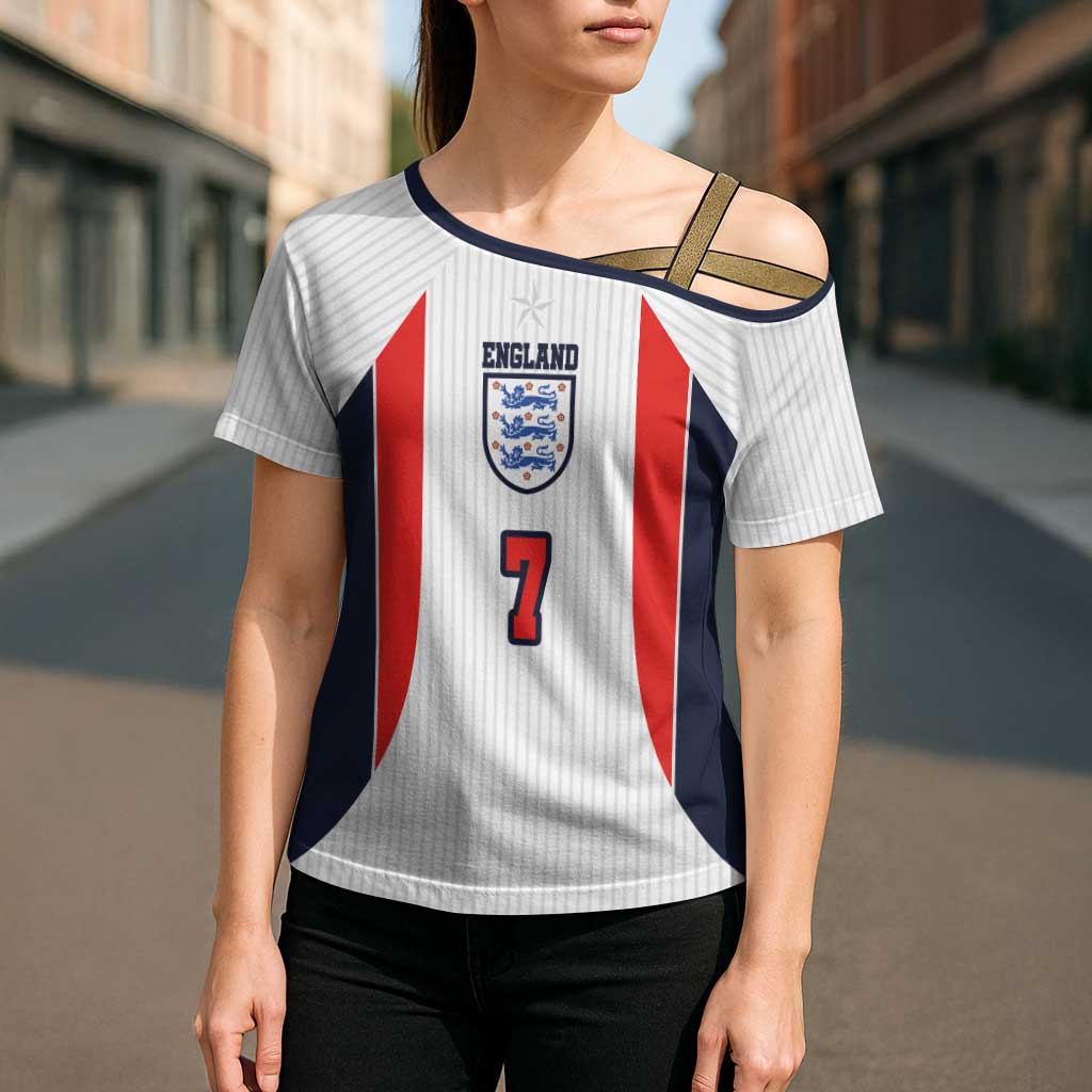 Custom England National Football Cross Shoulder Shirt Retro Style-Inspired 1998 - Wonder Print Shop