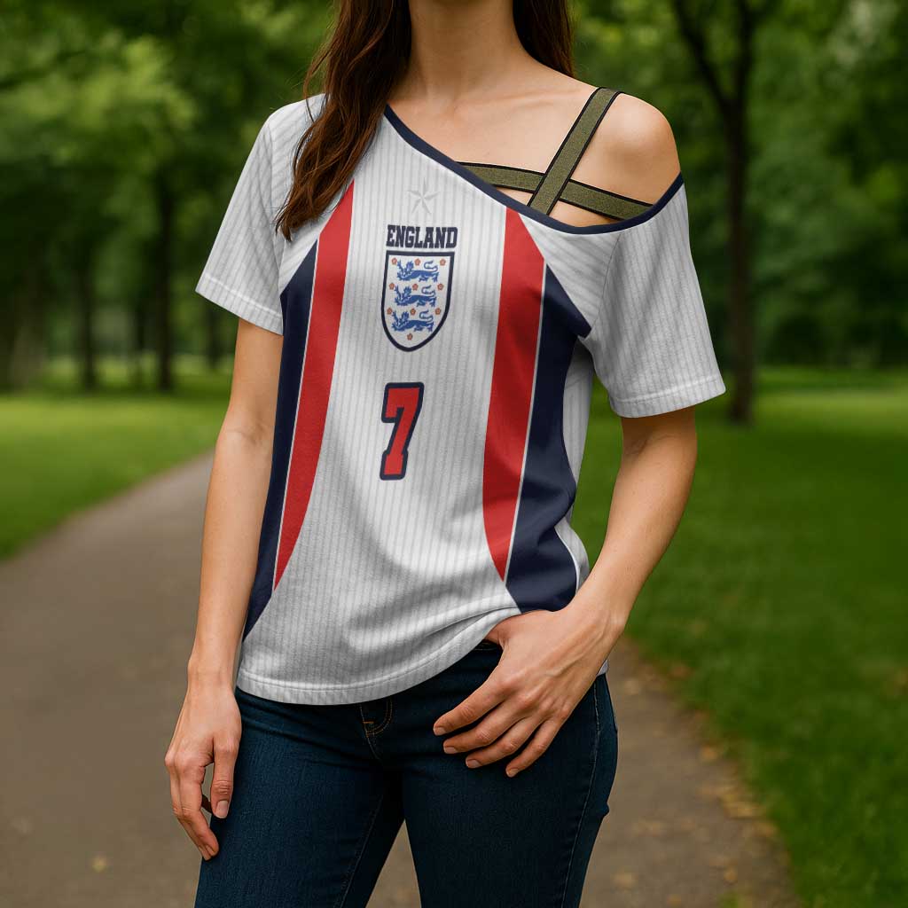 Custom England National Football Cross Shoulder Shirt Retro Style-Inspired 1998 - Wonder Print Shop