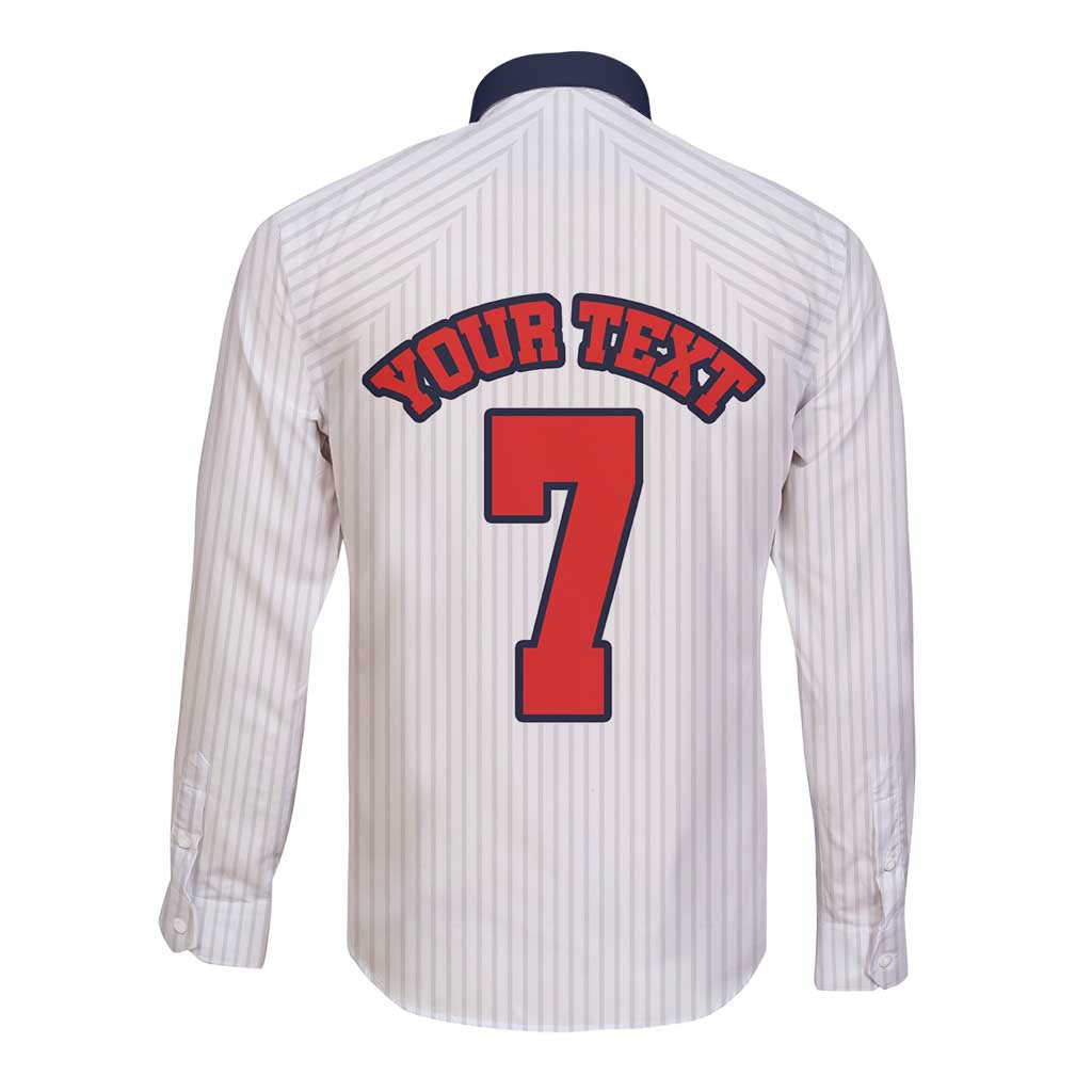 Custom England National Football Long Sleeve Button Shirt Retro Style-Inspired 1998 - Wonder Print Shop