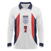 Custom England National Football Long Sleeve Polo Shirt Retro Style-Inspired 1998 - Wonder Print Shop