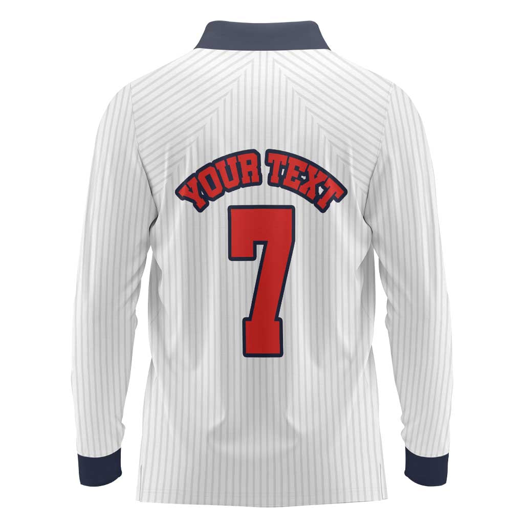 Custom England National Football Long Sleeve Polo Shirt Retro Style-Inspired 1998 - Wonder Print Shop
