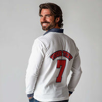 Custom England National Football Long Sleeve Polo Shirt Retro Style-Inspired 1998 - Wonder Print Shop